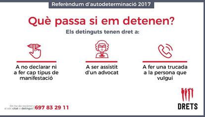 Instructions issued by a legal group on what to do in the event of an arrest over the referendum.