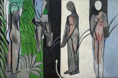 <i>Bañistas en el río (</i>1909-1910), de Henri Matisse, cuadro cuya restauración ha inspirado la exposición del MoMA.