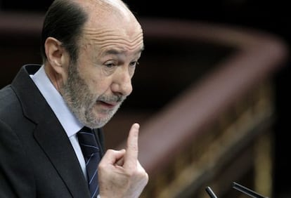 Rubalcaba, en el Congreso.