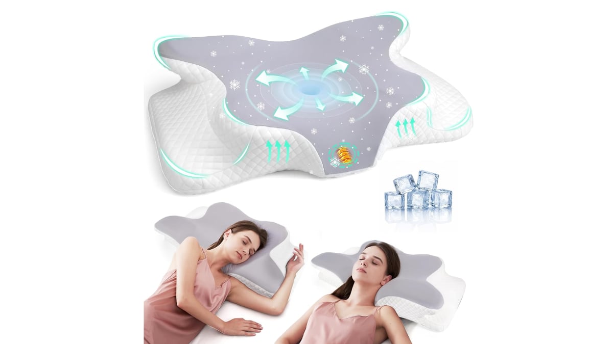 Almohada viscoelástica para el cuello y las cervicales.