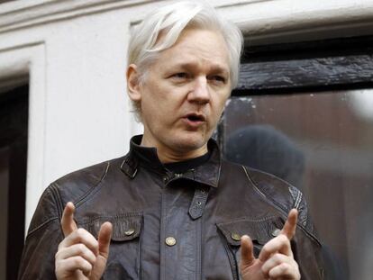 Julian Assange, el pasado mayo en la embajada de Ecuador en Londres.