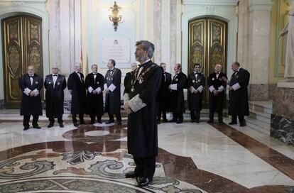 Carlos Lesmes, presidente del Tribunal Supremo, en la inauguración del Año Judicial.