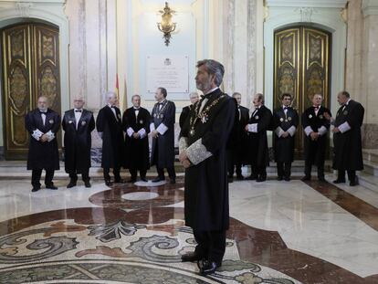 Carlos Lesmes, presidente del Tribunal Supremo, en la inauguración del Año Judicial.