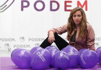  María Teresa Pérez, en la sede de Podemos en Valencia. 