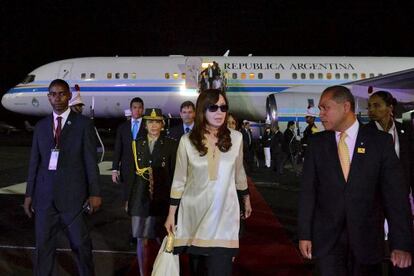 La presidenta argentina al llegar a Panamá.