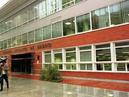 Fachada de la sede del Registro Mercantil de Madrid.