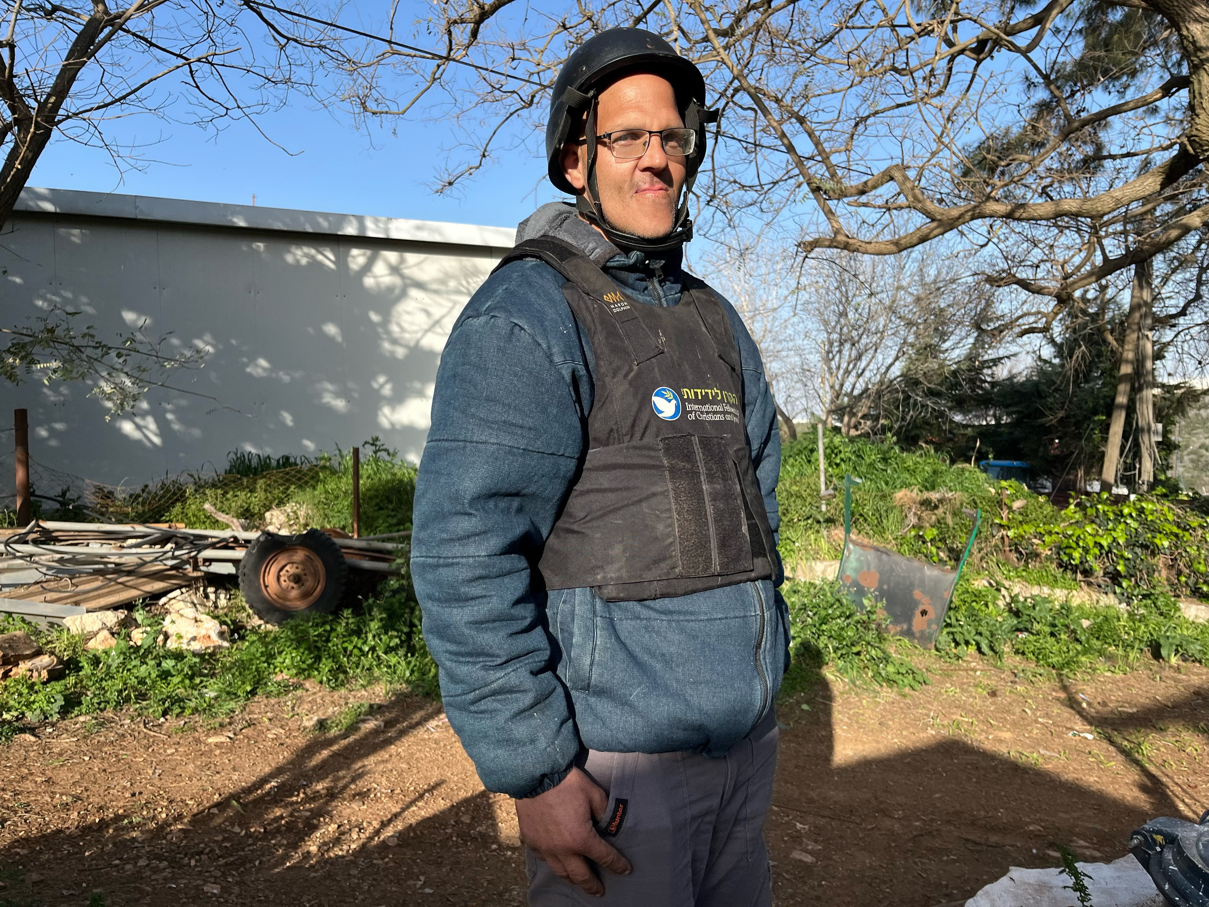 Yonathan, miembro de las unidades de defensa temprana, el jueves en Zarit, al norte de Israel. 