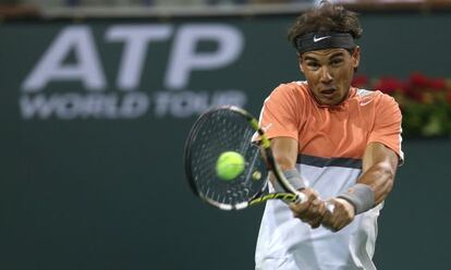 Nadal, durante el partido contra Stepanek en Indian Wells