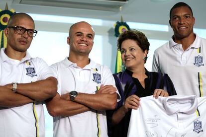 Dilma com os representantes do Bom Senso FC.