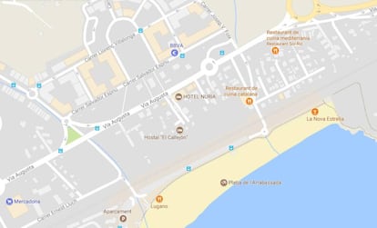 Localització de la platja de l'Arrabassada.