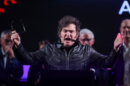 Javier Milei durante un mitin en Buenos Aires, Argentina, el pasado 14 de mayo.