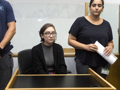 La estudiante de EE UU Lara Alqasem, el día 11 ante un tribunal israelí. 