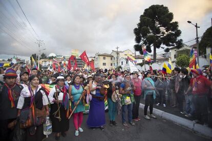 Los manifestantes, en el lugar donde planean acampar