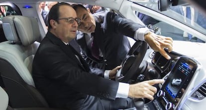 El presidente francés, François Hollande,este viernes en el salón de Paris.