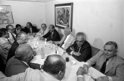 Un almuerzo en apoyo al candidato Ulysses Guimarães en Piantella, Brasilia, en 1989.