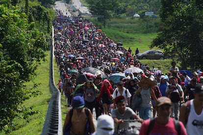 Caravana migrante en Chiapas