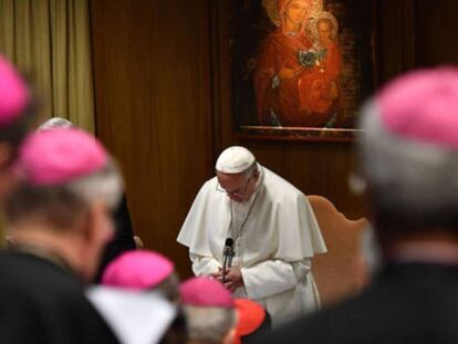 El Papa Francisco durante la cumbre contra la pederastia.