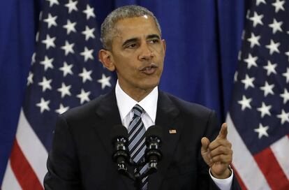 El presidente Obama durante un discurso este martes.