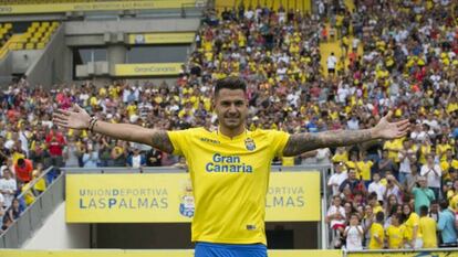 Vitolo, durante su presentación con la UD Las Palmas.