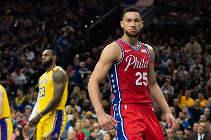 Ben Simmons, durante un partido entre los Sixers y los Lakers en enero de 2020.