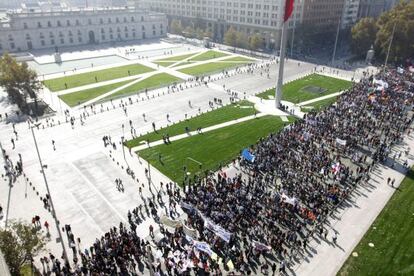 Imagen do protesto estudantil desta quinta-feira.