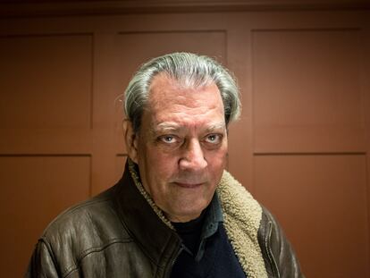 OXFORD, ENGLAND - MARCH 08:  Author Paul Auster poses for a portrait at the FT Weekend Oxford Literary Festival on March 8, 2017 in Oxford, England.  Bestselling US author Auster's latest novel is called '4321'.  (Photo by David Levenson/Getty Images)