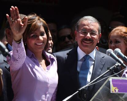 Danilo Medina and his wife Cándida Montilla on Sunday.