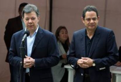 En la imagen, el presidente colombiano, Juan Manuel Santos (i),y su fórmula a la vicepresidencia, Germán Vargas Lleras (d). EFE/Archivo