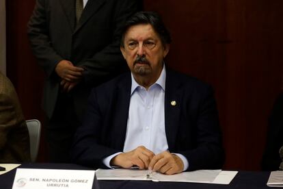 Napoleón Gómez Urrutia el 5 de octubre de 2022 en Ciudad de México.