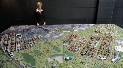 Maqueta del Plan Rabassa expuesta en su día en la inmobiliaria Cívica de Alicante.