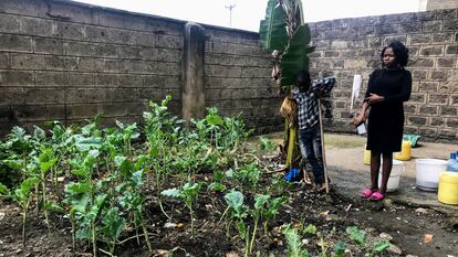 Viola Andesia, residente en el barrio de Tena, en la capital keniana de Nairobi, demuestra que la agricultura no está reservada solo para las zonas rurales.