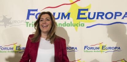 Susana Díaz, ayer en un acto en Sevilla.