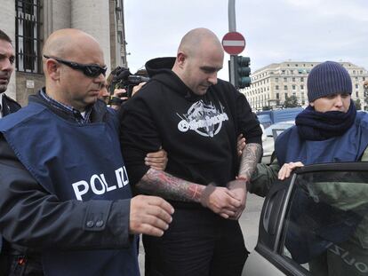 Ivan Bogdanov, el líder los Tigres de Arkan, el grupo ultra serbio, detenido por la policía italiana.