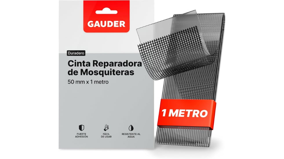 Esta cinta para reparar mosquiteras se puede comprar en diferentes tamaños.