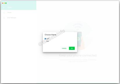 Elegir tema en WhatsApp de escritorio.