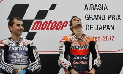 Lorenzo y Pedrosa, en el podio