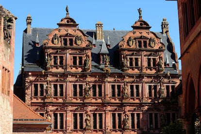 Fachada del castillo de Heidelberg, en Alemania.