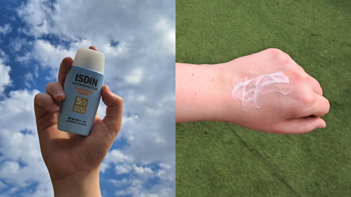 Prueba de textura del protector solar facial de Isdin.