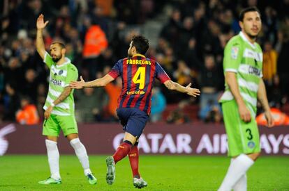 Cesc celebra el 1 a 0