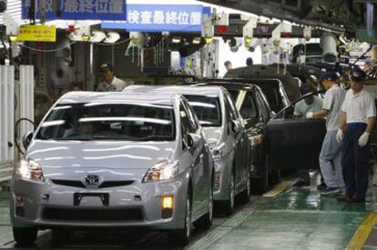 Cadena de producción del Toyota Prius en la planta de Tsutsumi, en el centro de Japón.