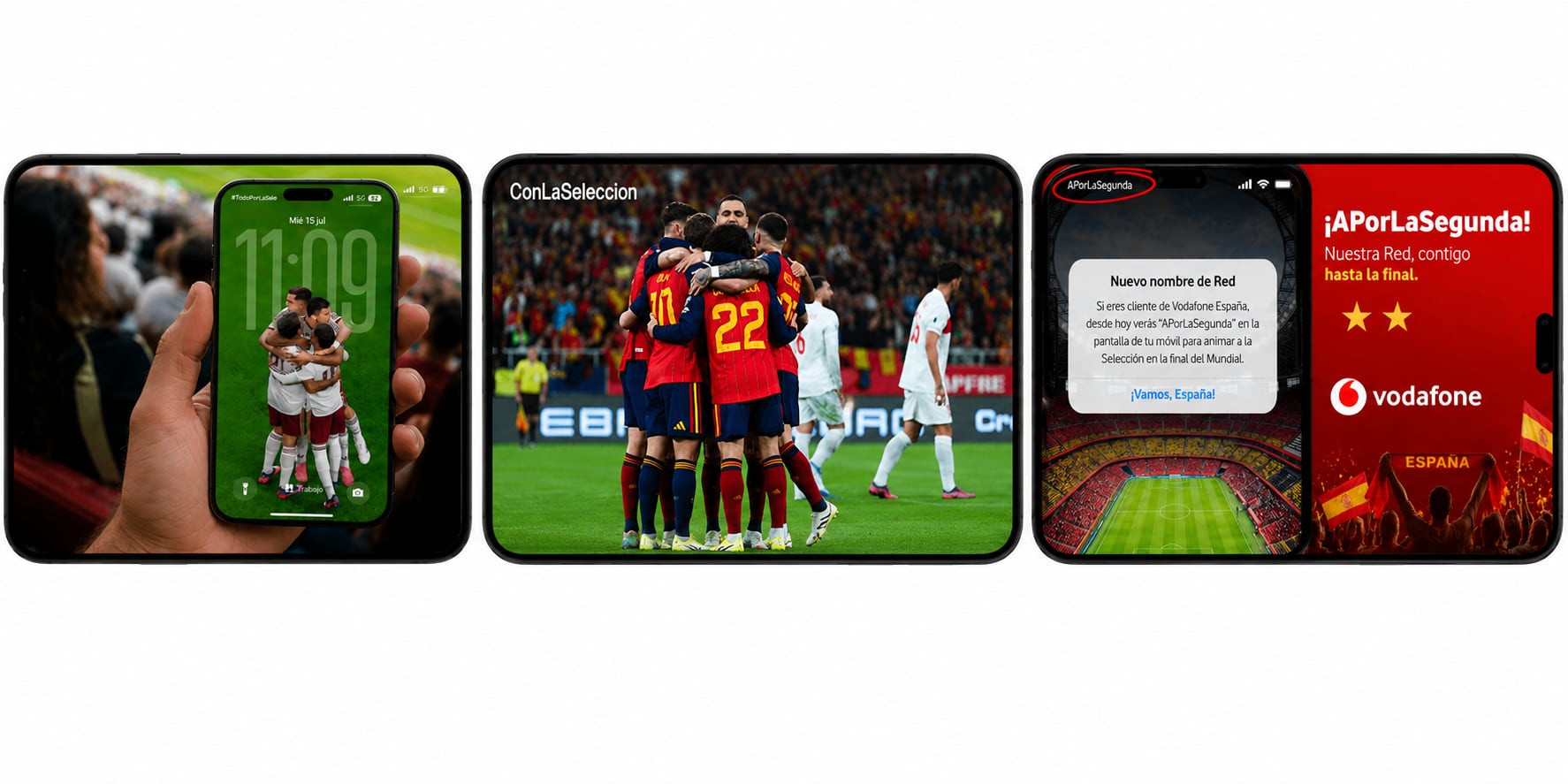 Movistar, Orange y Vodafone cambian los nombres de sus redes móviles para apoyar a la selección 