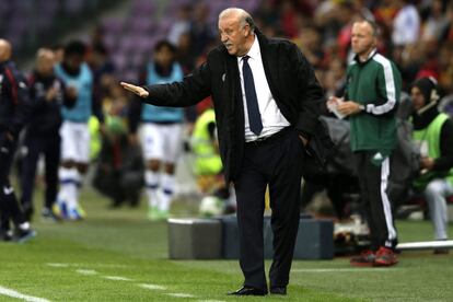 Vicente Del Bosque durante el partido.