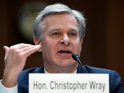 FBI Director Christopher Wray testifies before a Senate Judiciary Committee oversight hearing on Capitol Hill in Washington, Dec. 5, 2023.