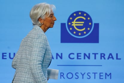 La presidenta del BCE, Christine Lagarde, durante la rueda de prensa celebrada en Fráncfort el pasado 6 de junio.
