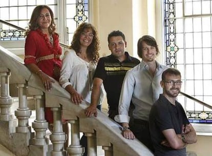 De izquierda a derecha, Esther Pedraza, Begoña Gómez de la Fuente, Pedro Blanco, Luis Martín y Marc Sala.