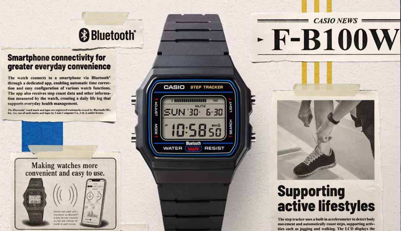 Este nuevo Casio de aire ochentero se conecta al móvil y registra tu actividad diaria