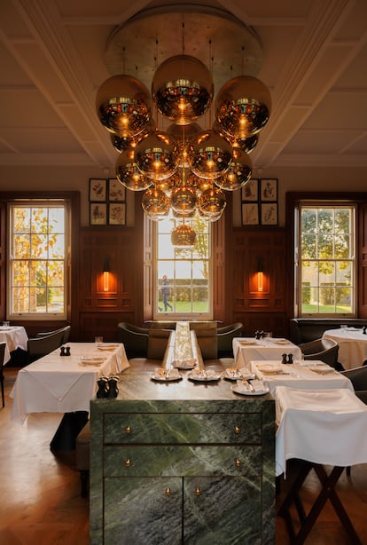 Uno de los tres restaurantes de The Newt in Somerset, abastecido con las frutas y verduras que crecen en los terrenos de la finca.
