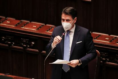 Giuseppe Conte, durante su intervención en la Cámara de Diputados.