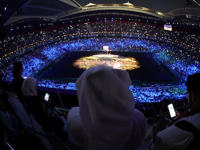 Ceremonia de inauguración del Mundial de Qatar, este domingo.