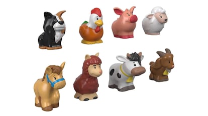 Set of farm animal figures. COURTESY OF AMAZON.